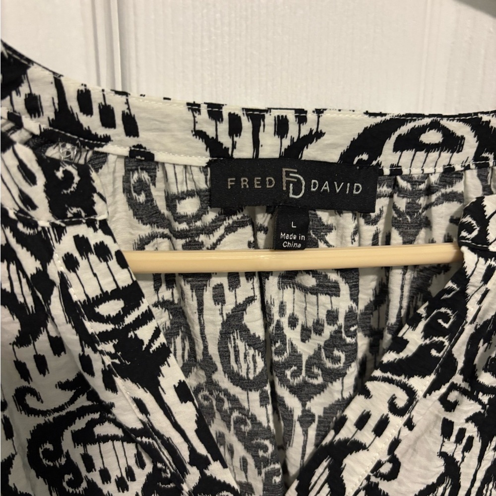 Fred David Monochrome Patterned Blouse - image 3